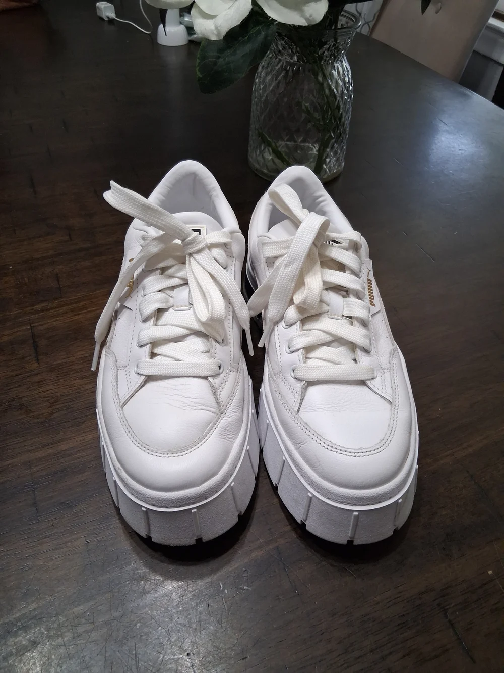 PUMA White Platform Sneakers